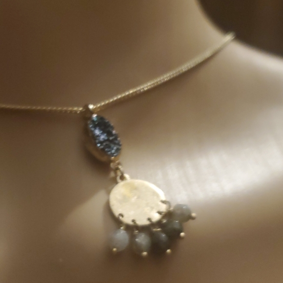 By Romance  blue druzzle style plus necklace Q10 - Picture 5 of 8